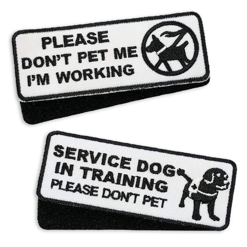 Leashboss Service Dog Patches for Harness, Velcro Patches for Dog Harness  or Vest, Do Not Pet Patch, Dog in Training, Service Dog, Emotional Support